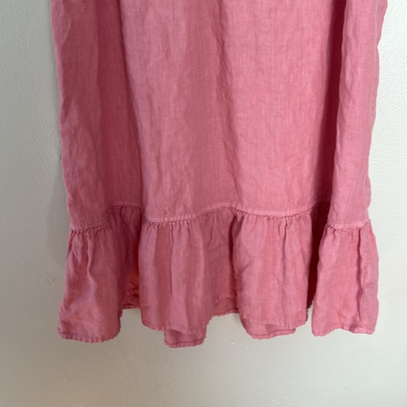 Cynthia Rowley linen Pink Sleeveless Ruffle Hem tiered Dress small - Picture 4 of 6